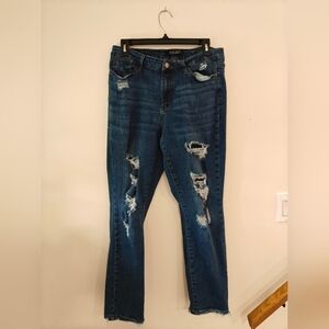 Judy Blue Boyfriend Distressed Dark Wash Blue Jeans Size 11/30